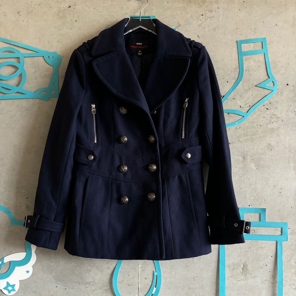 Vintage Y2K Miss Sixty M60 Wool Blend Double Breasted Coat